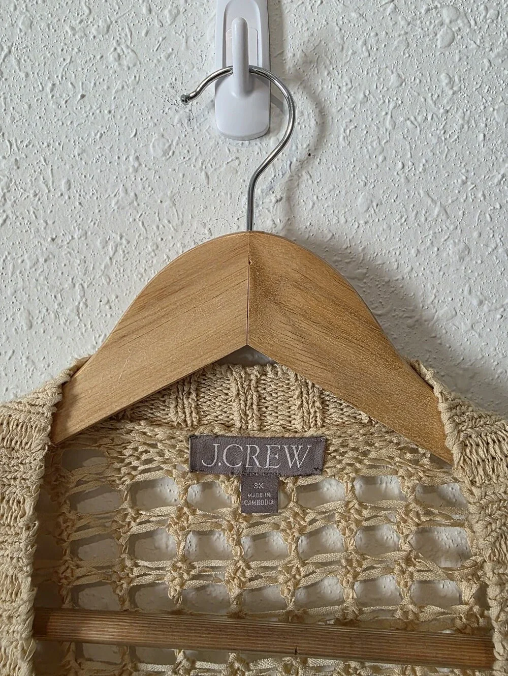 J.Crew Open Knit Cotton Blend Cardigan 3X